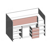 Кровать-чердак со столом Ньюкасл Fmebel 90x200