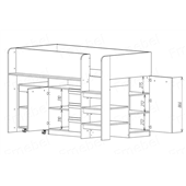 Кровать-чердак со столом Ньюкасл Fmebel 90x200