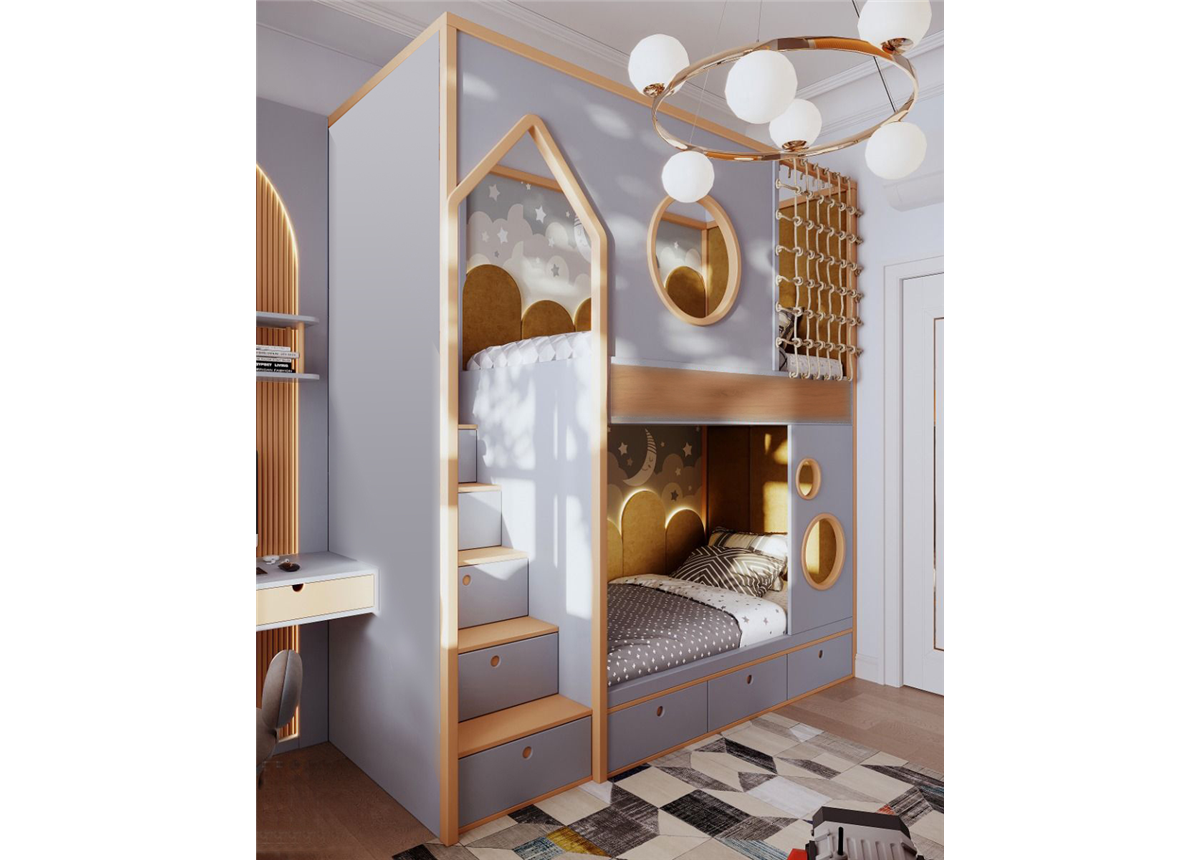 Двухъярусная кровать домик Карловац Fmebel