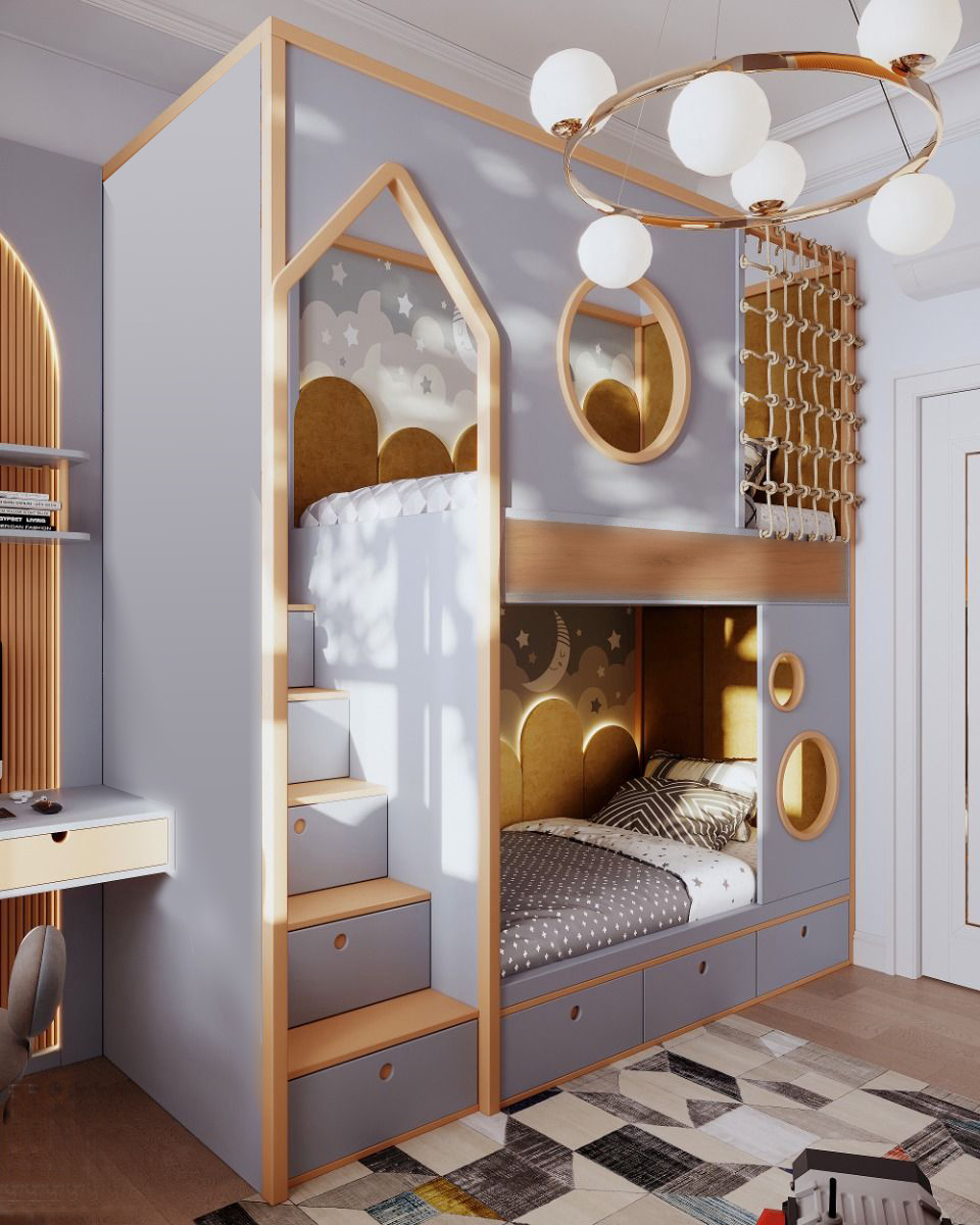 Двухъярусная кровать домик Карловац Fmebel
