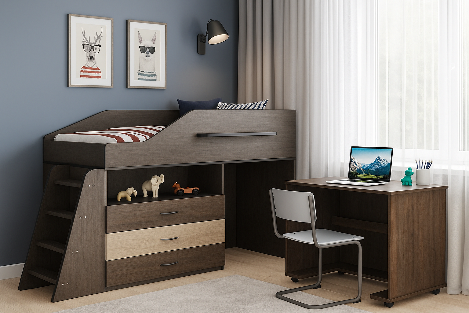 Кровать-чердак Бремен Fmebel 80х160