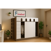 Кровать-чердак с гардеробом Вайонг Fmebel