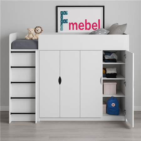 Кровать-чердак со шкафом Вермонт Fmebel 90x200