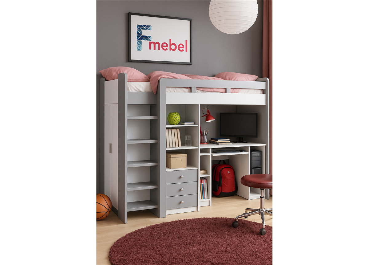 Ліжко-горище зі столом Будапешт Fmebel
