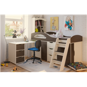 Кровать-чердак со столом Канзас Fmebel 80x180