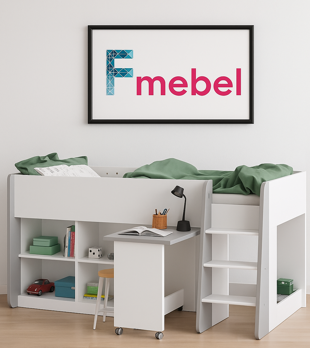 Кровать-чердак со столом Сарагоса Fmebel