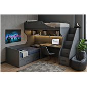 Кровать-чердак для двоих детей со столом Дейтон  Fmebel 80x190