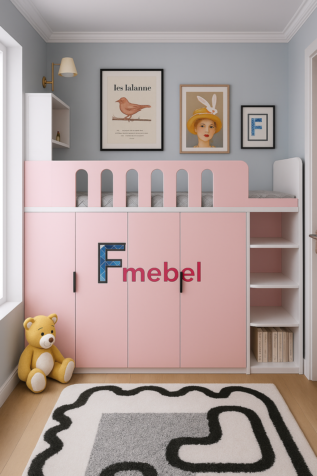 Ліжко-горище з гардеробом Гріффіт Fmebel