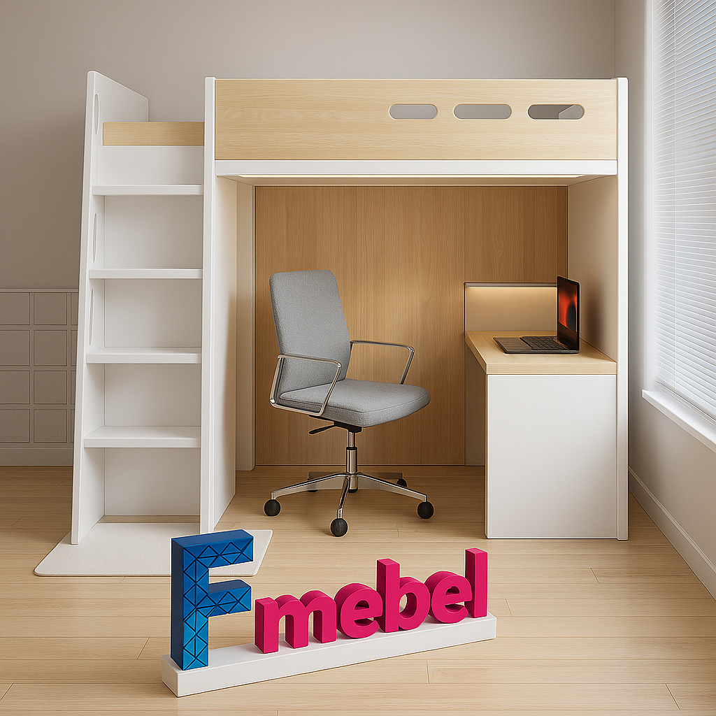 Кровать-чердак со шкафом Маккай Fmebel