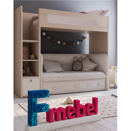 Кровать-чердак с местом под диван Коннектикут Fmebel