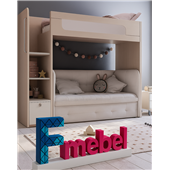 Кровать-чердак с местом под диван Коннектикут Fmebel