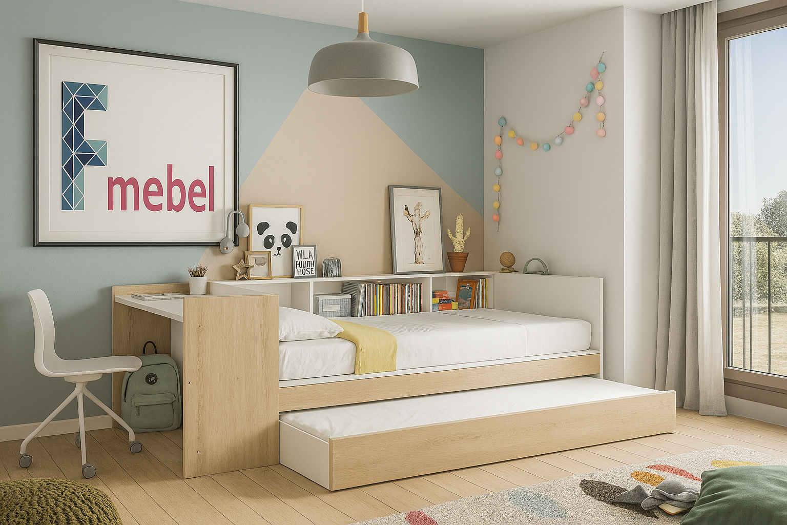 Кровать с дополнительным спальным местом Венерсборг Fmebel 80x190