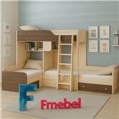 Двоярусне тримісне ліжко Луксор Fmebel 80x190