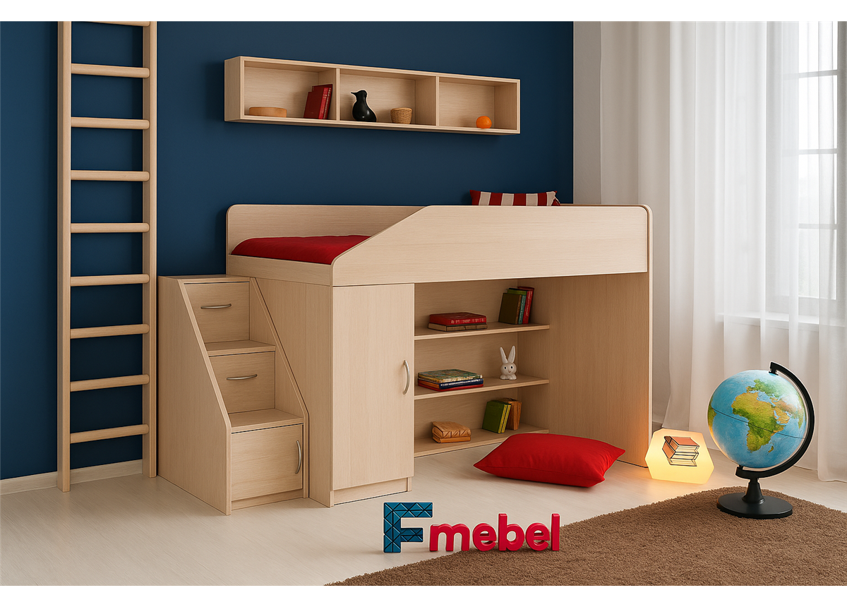 Кровать-чердак Неаполь Fmebel 80х180