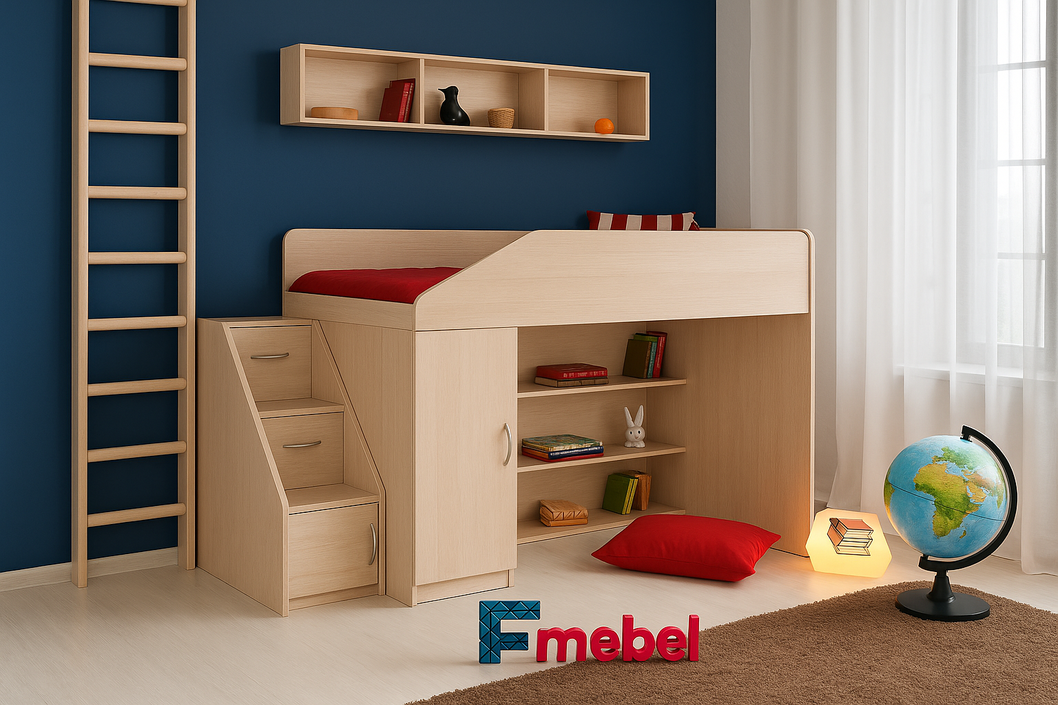 Кровать-чердак Неаполь Fmebel 80х180