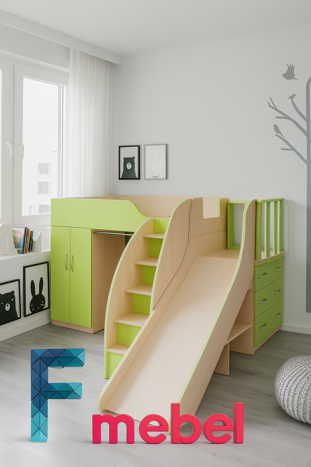 Кровать-горка Портленд Fmebel