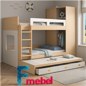 Двоярусне ліжко з додатковим спальним місцем Кале Fmebel