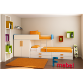 Двухъярусная кровать со шкафом Аликанте Fmebel