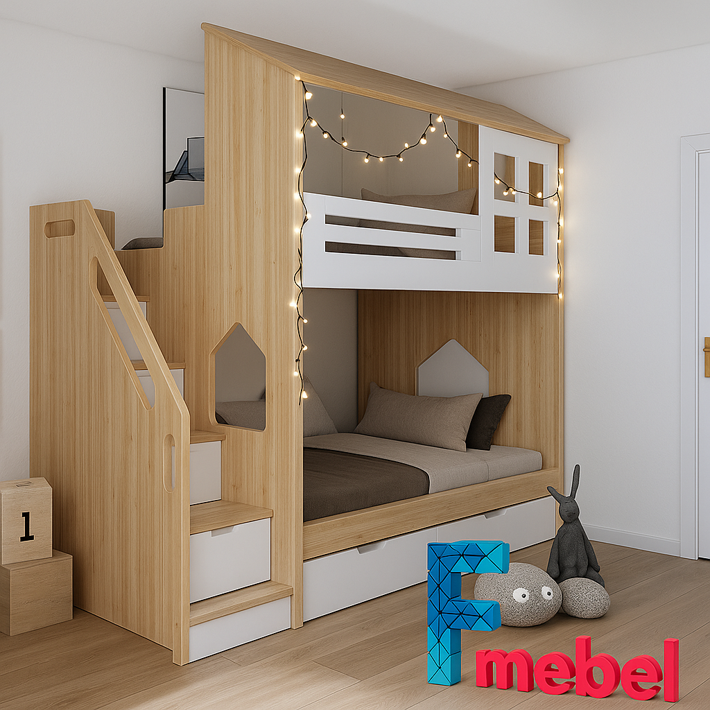 Двухъярусная кровать домик Айтос Fmebel