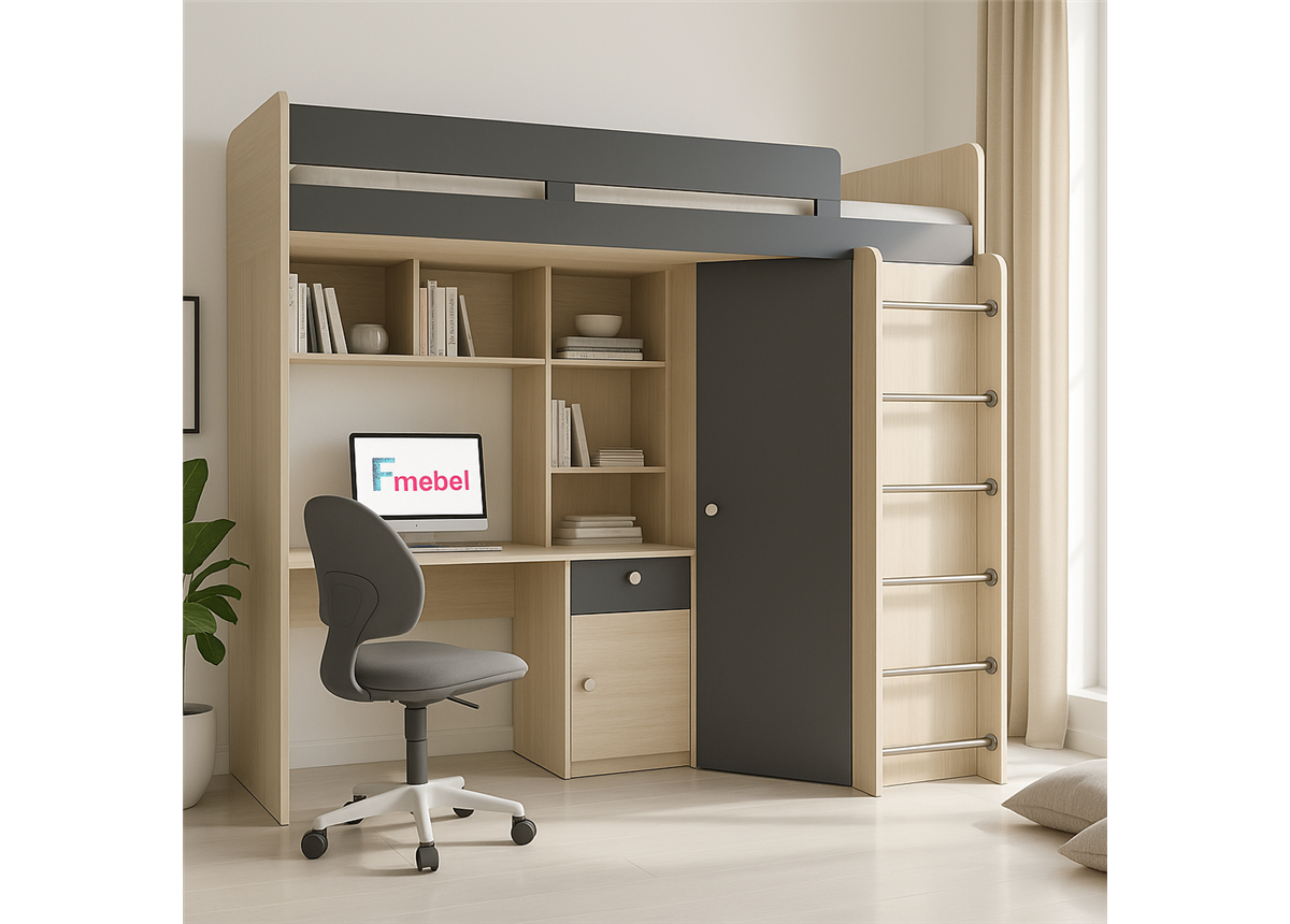 Ліжко-горище зі столом Верона Fmebel 80x190