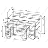 Кровать-чердак низкая Вестерос Fmebel 