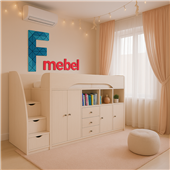 Ліжко-горище зі столом Веллінгтон Fmebel