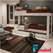 Двоярусне ліжко з додатковим спальним місцем Рочестер Fmebel 80x190
