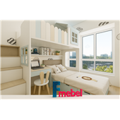 Кровать-домик двухъярусная со столом Арлингтон Fmebel