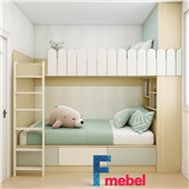 Двоярусне ліжко з полицями Акрон Fmebel