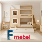Двоярусне ліжко будиночок Мейкон Fmebel