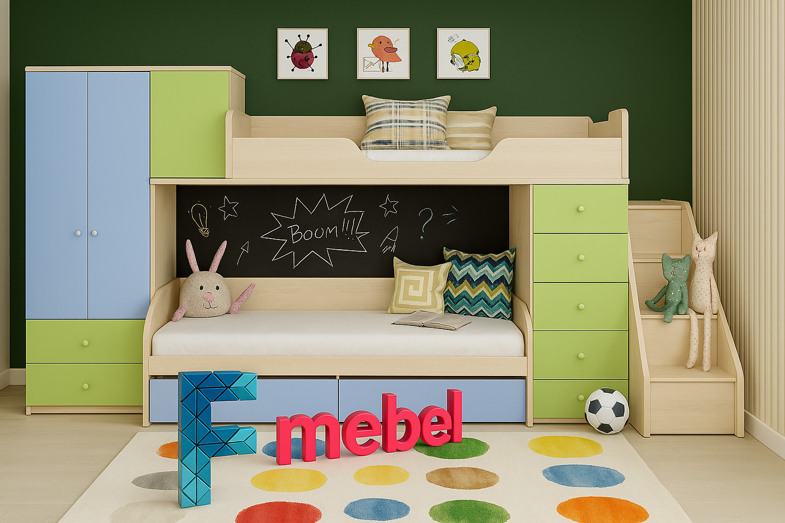 Двухъярусная кровать Берген Fmebel