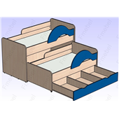 Двухъярусная кровать низкая Саванна Fmebel 80x160