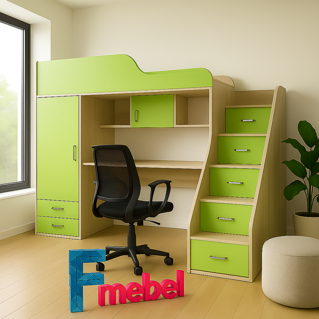 Ліжко-горище зі столом Річмонд Fmebel