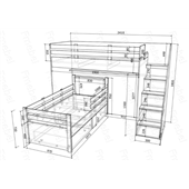 Кровать-чердак двухместная Сан-Франциско Fmebel 