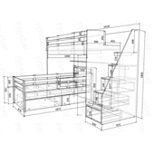Кровать-чердак двухместная Сан-Франциско Fmebel 