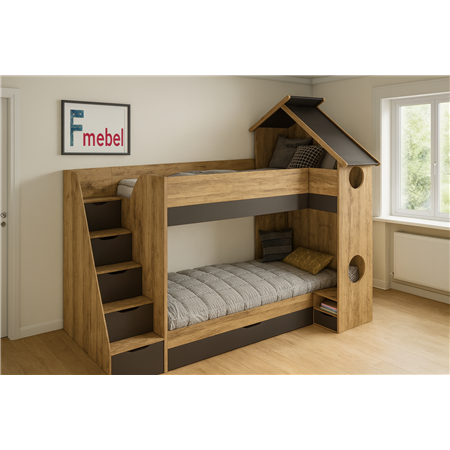 Двоярусне ліжко будиночок Девонпорт Fmebel