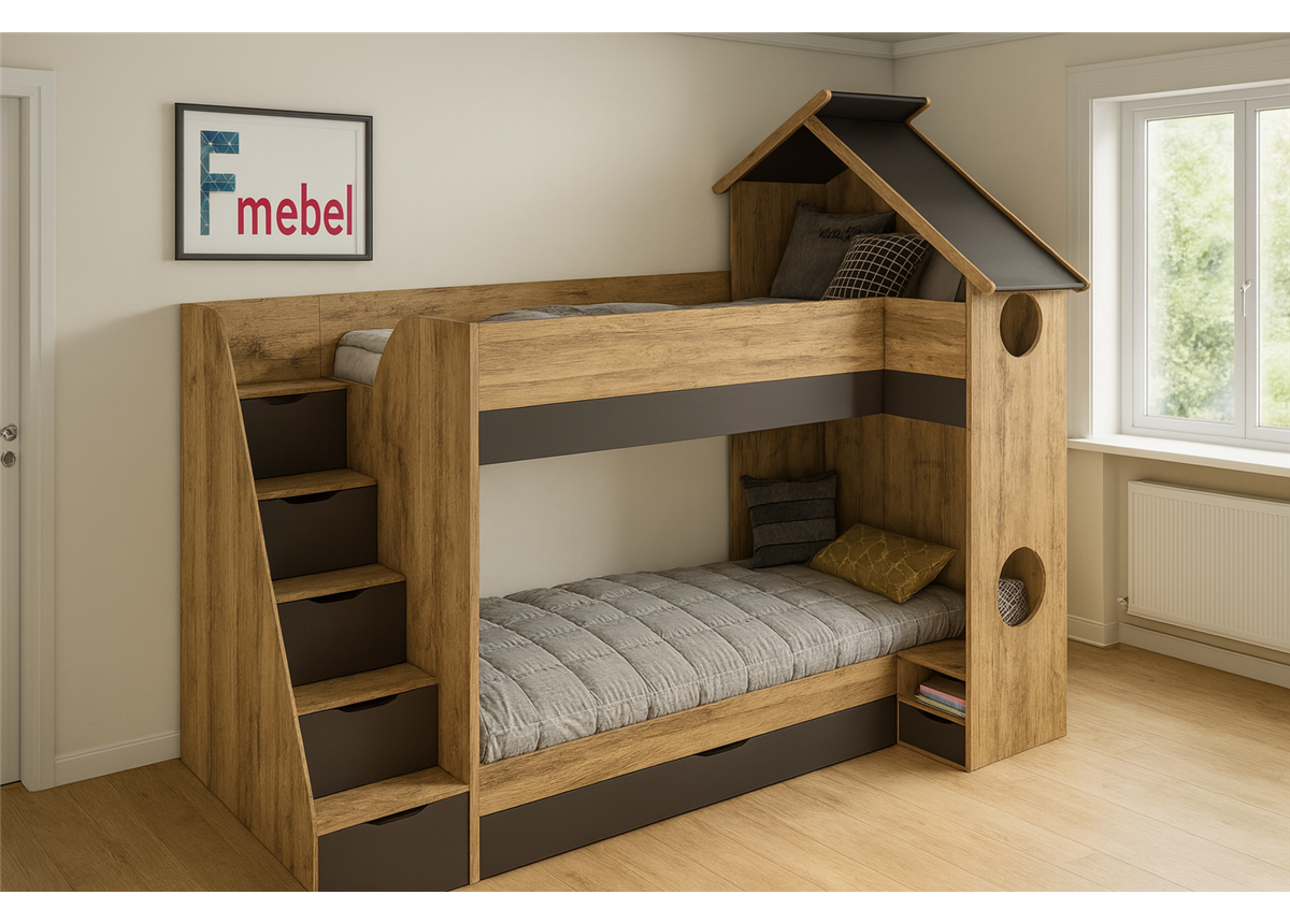 Двоярусне ліжко будиночок Девонпорт Fmebel