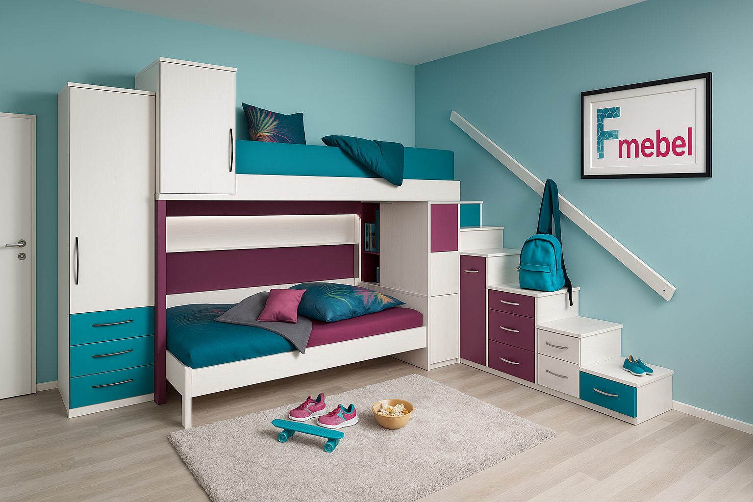 Двухъярусная кровать Небраска Fmebel