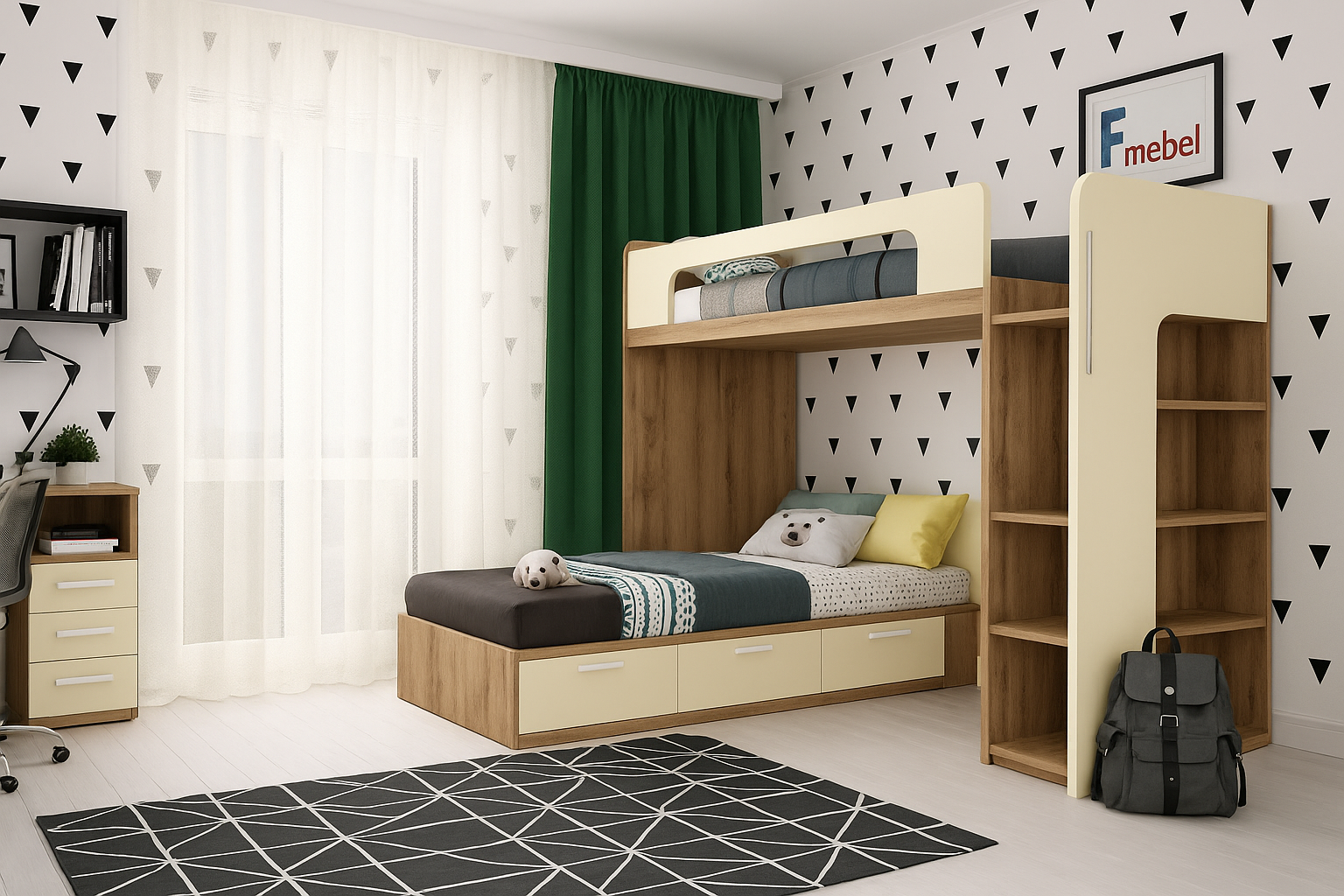 Двухъярусная кровать Гренландия Fmebel 90x200