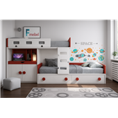Двоярусне ліжко з шафою Калгарі Fmebel 90x200