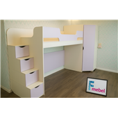 Кровать-чердак со столом Миннесота Fmebel 80x200