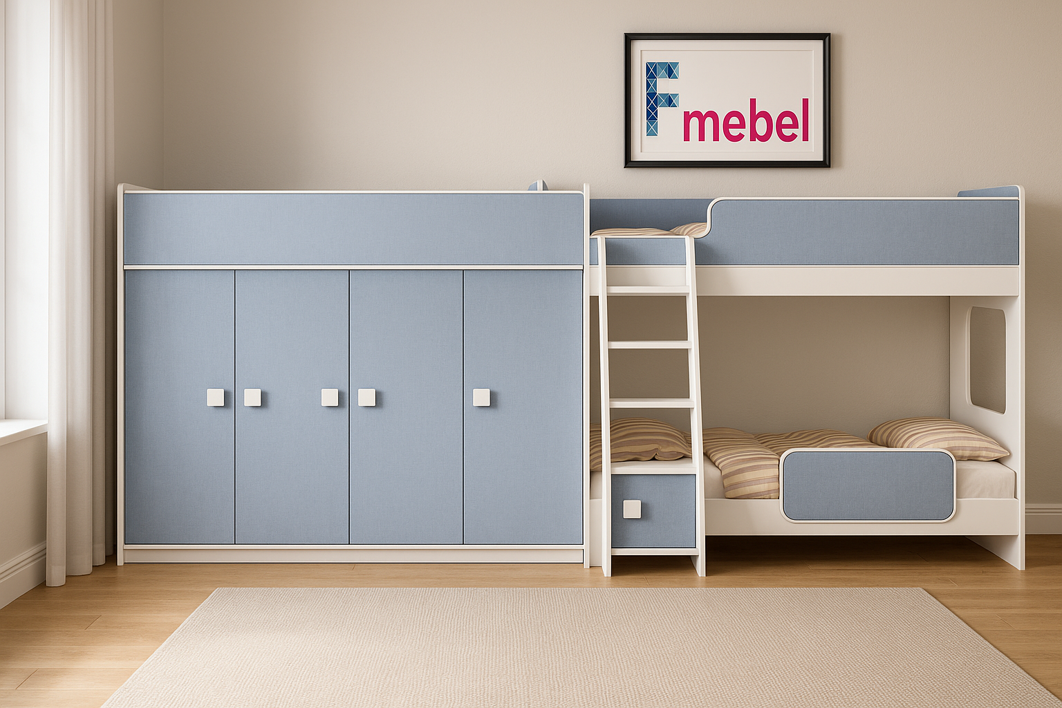 Кровать для троих детей Бристоль Fmebel 80x190