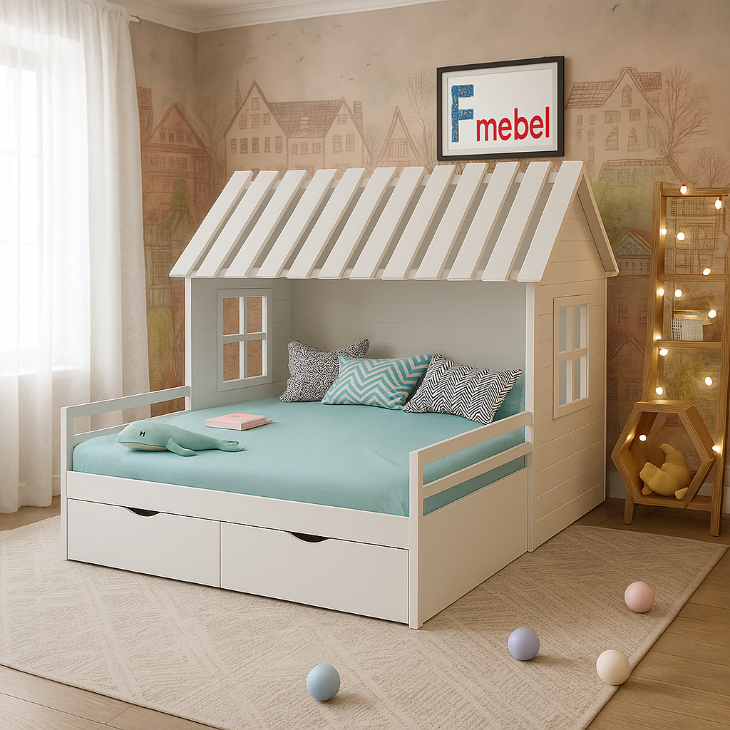 Кровать-домик двуспальний Розали Fmebel