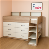 Кровать-чердак со шкафом Иллинойс Fmebel 80x190