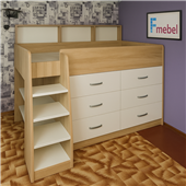 Кровать-чердак со шкафом Иллинойс Fmebel 80x190