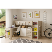 Кровать-чердак со столом Ньюкасл Fmebel 90x200
