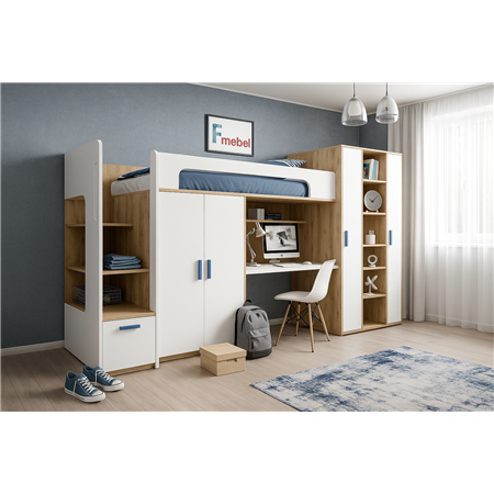 Кровать-чердак со столом Хоккайдо Fmebel 90x200