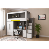 Кровать-чердак со столом и шкафом Наска Fmebel