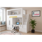 Кровать-чердак со столом и шкафом Наска Fmebel