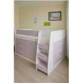 Кровать-чердак со столом Аляска-2 Fmebel 80х190